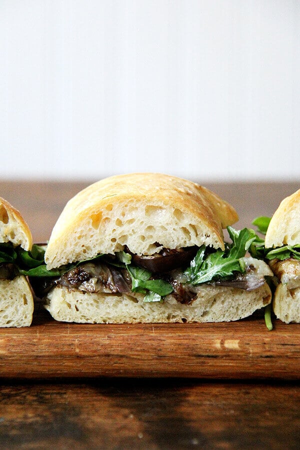 balsamic roasted eggplant arugula sandwiches - Article 1